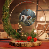 Irish Red & White Setter Metal Ornaments