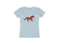 Horse 'Old Red' Women's Slim Fit Ringspun Cotton T-Shirt