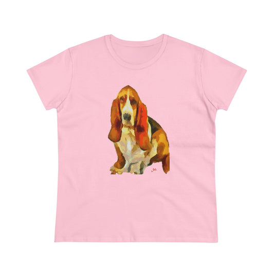 Basset Hound 'Lautrec' Women's Midweight Cotton Tee