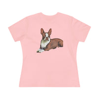 Boston Terrier - Brown & White  - Women's Relaxed Cotton Tee