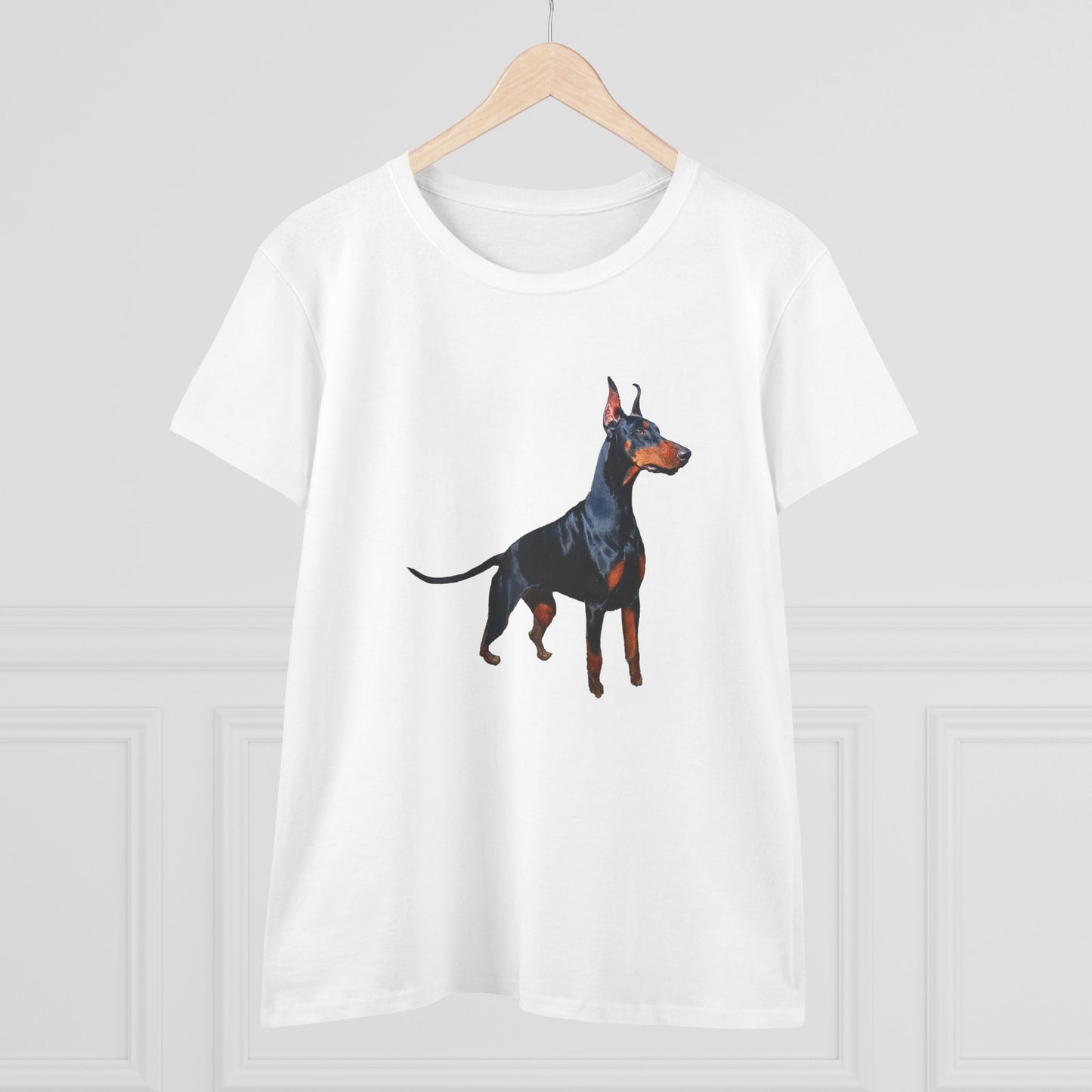 Bold Doberman Pinscher - Women's Midweight Cotton Tee - Perfect for Dog Lovers