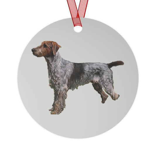Whimsical Wirehaired Pointing Griffon Metal Christmas Tree Ornaments