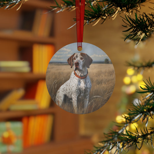 Braque du Bourbonnais Christmas Tree Metal Ornaments