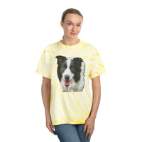 Border Collie #2 - Unisex Cotton Tie-Dye Tee, Cyclone