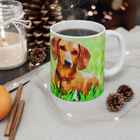 Dachshund 'Daisy' Ceramic Mug - A Whimsical Sip of Joy
