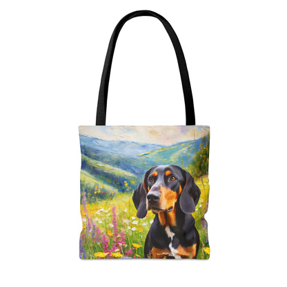 Black & Tan Coonhound Tote Bag