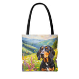 Black & Tan Coonhound Tote Bag