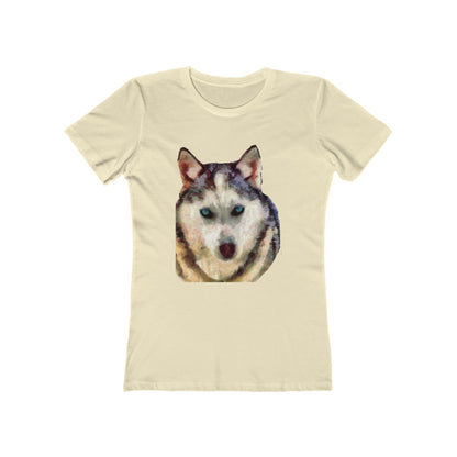 Siberian Husky 'Sacha' - Women's Slim Fit Ringspun Cotton T-Shirt