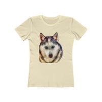 Siberian Husky 'Sacha' - Women's Slim Fit Ringspun Cotton T-Shirt