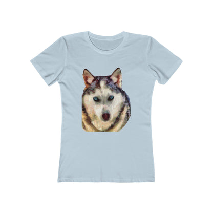 Siberian Husky 'Sacha' - Women's Slim Fit Ringspun Cotton T-Shirt