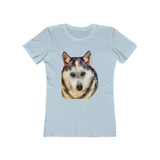 Siberian Husky 'Sacha' - Women's Slim Fit Ringspun Cotton T-Shirt