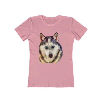Siberian Husky 'Sacha' - Women's Slim Fit Ringspun Cotton T-Shirt