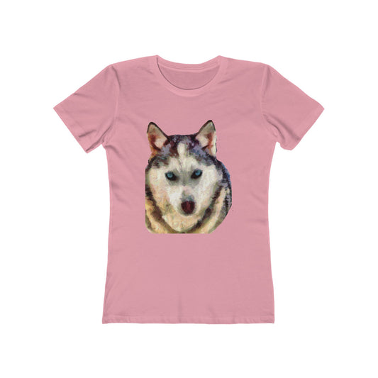 Siberian Husky 'Sacha' - Women's Slim Fit Ringspun Cotton T-Shirt