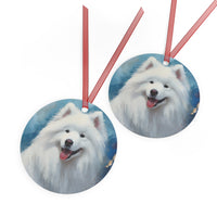 Samoyed Christmas Tree Metal Ornament