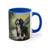 Cheerful Portuguese Water Dog 11oz Accent Mug