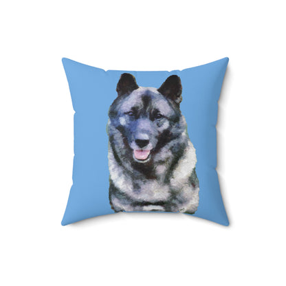 Norwegian Elkhound Spun Polyester Throw Pillow
