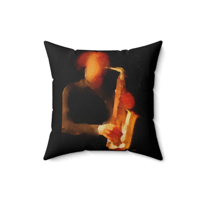 The Saxophonist - Spun Polyester Throw Pillow
