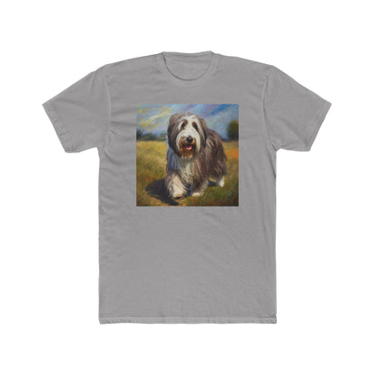 Bearded Collie Men's Fitted Cotton Crew Tee