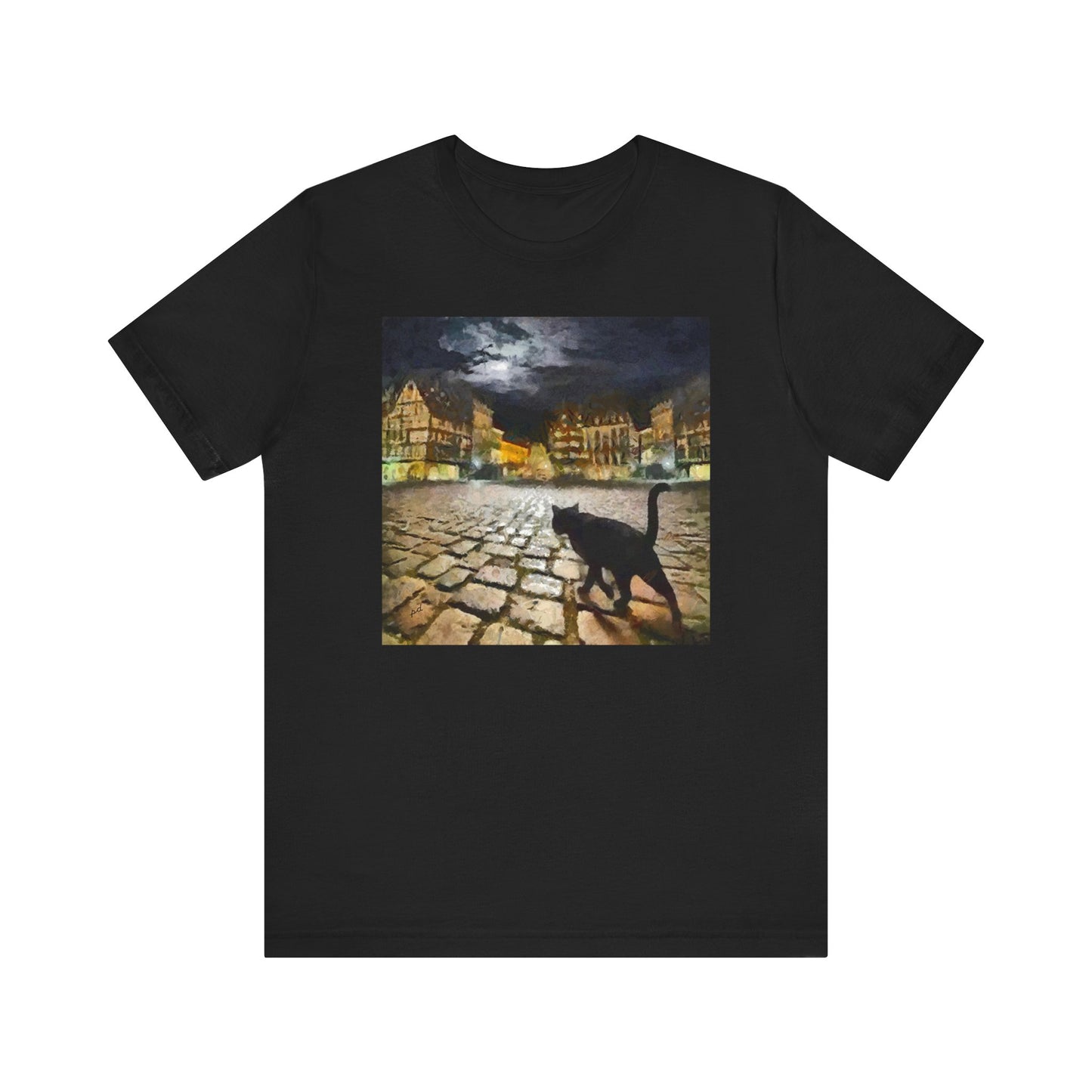 Night Cat Prowling - Unisex Jersey Short Sleeve Tee