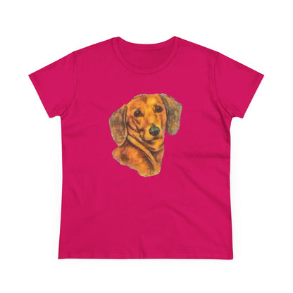 Dachshund 'Doxie #1' Women's Midweight Cotton Tee