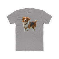 Nederlandse Kooikerhondje  Men's Fitted Cotton Crew Tee