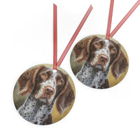 German Wirehaired Pointer Metal Ornaments