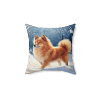 Finnish Spitz Spun Polyester Throw Pillow