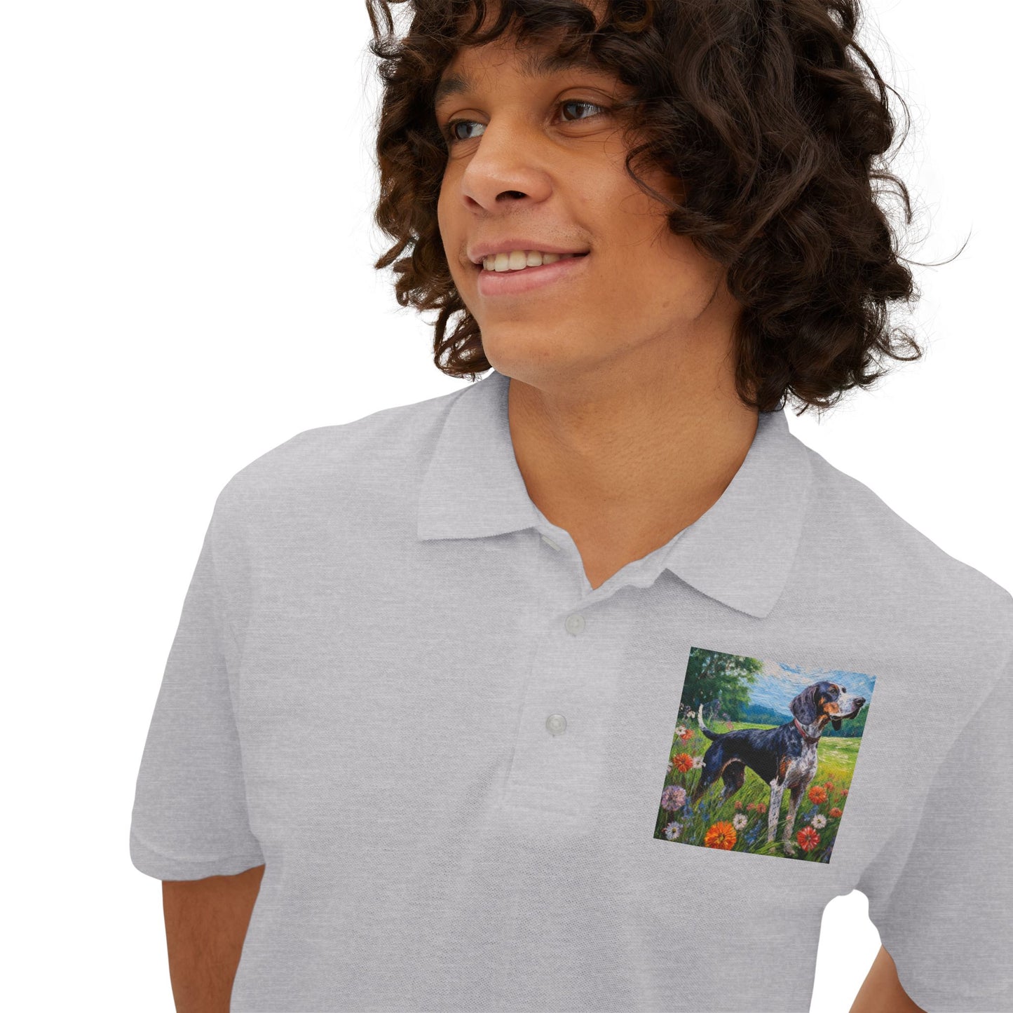Bluetick Coonhound Men's Piqué Polo Shirt