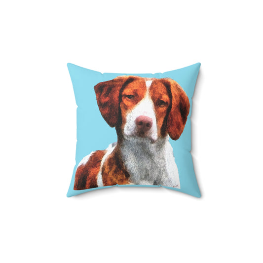 Gunner Brittany Spaniel Spun Polyester Throw Pillow
