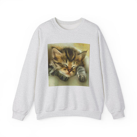Sleepy Brucie the Cat - Unisex 50/50 Crewneck Sweatshirt