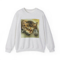 Sleepy Brucie the Cat - Unisex 50/50 Crewneck Sweatshirt