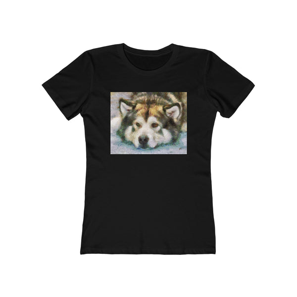 Alaskan Malamute 'Eyak' Women's Slim Fit Ringspun Cotton T-Shirt