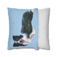 Border Collie '#1' - Spun Polyester Throw Pillow