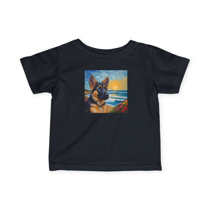 German Shepherd Puppy #2 - Infant Fine Jersey Tee