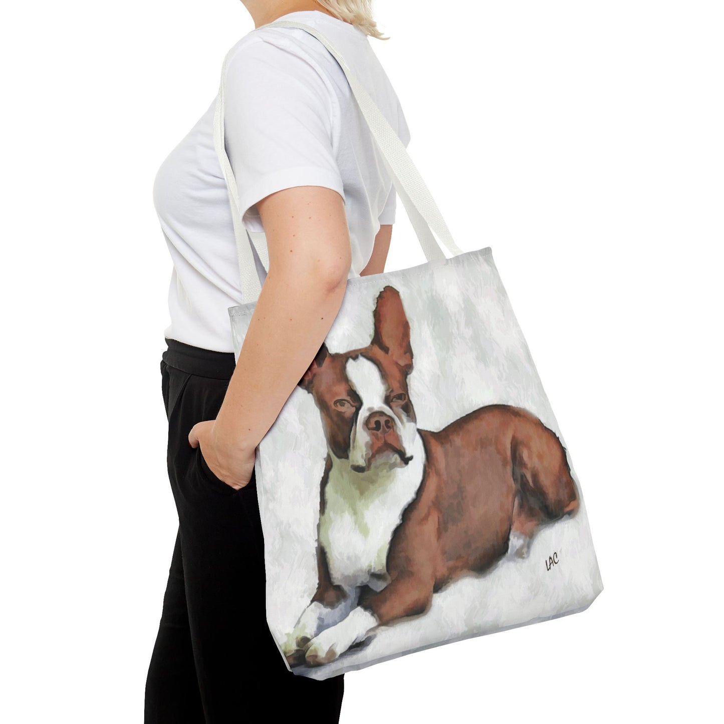 Boston Terrier Brown & White Polyester Tote Bag