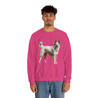 Chilly Day Charm: Pyrenean Shepherd Unisex 50/50 Crewneck Sweatshirt