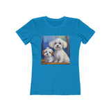 Maltese Puppies Women's Slim Fitted Ringspun Cotton Tee