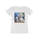 Maltese Puppies Women's Slim Fitted Ringspun Cotton Tee
