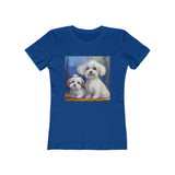 Maltese Puppies Women's Slim Fitted Ringspun Cotton Tee