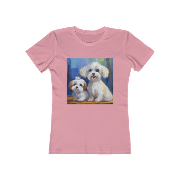 Maltese Puppies Women's Slim Fitted Ringspun Cotton Tee