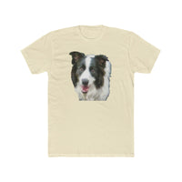 "Archie the Border Collie Men's Fitted Cotton Crew Tee"