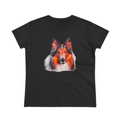 Collie - Rough Coated - Women's Midweight Cotton Tee