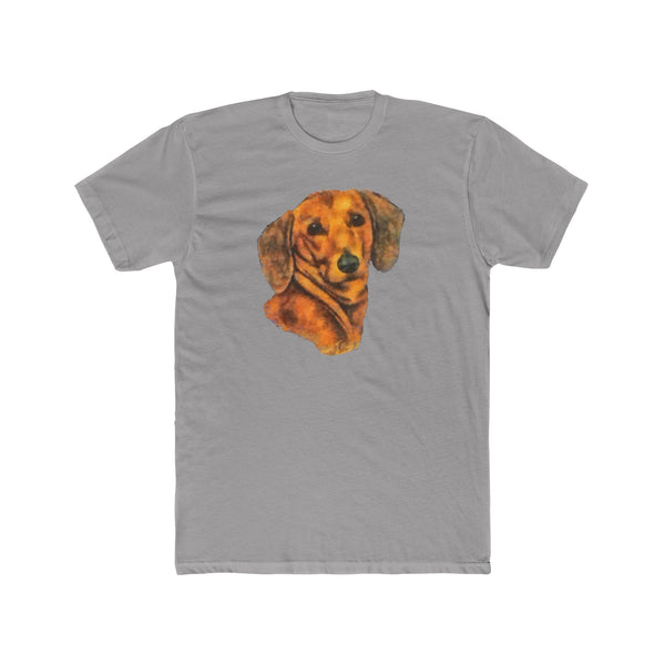 Dachshund #1 Men's Fitted Cotton Crew Tee