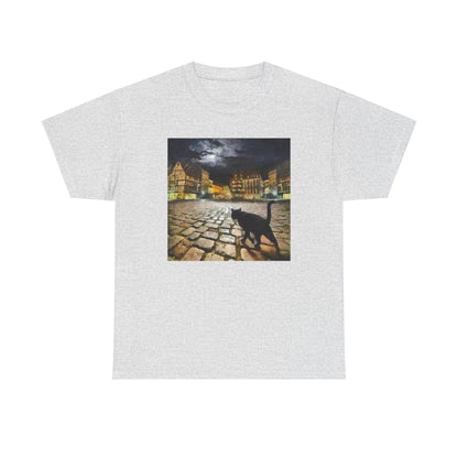Night Cat Unisex Heavy Cotton Tee