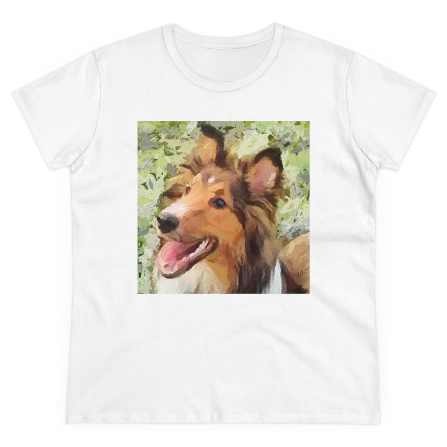 Sheltie - Shetland Sheep Dog 'Sheltie Mae' Women's Midweight Cotton Te