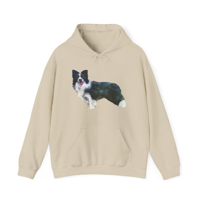 Border Collie 'Andrew' Unisex 50/50 Hooded Sweatshirt