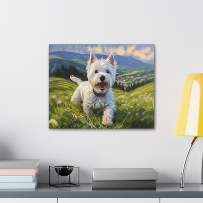 Westie Canvas Gallery Wrap - 20 x 16 inches