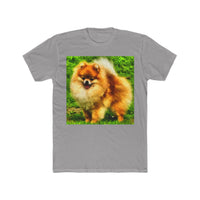 Pomeranian 'Pom Pom' Men's Fitted Cotton Crew Tee