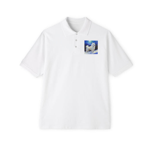 American Eskimo - Men's Piqué Polo Shirt: Timeless Elegance