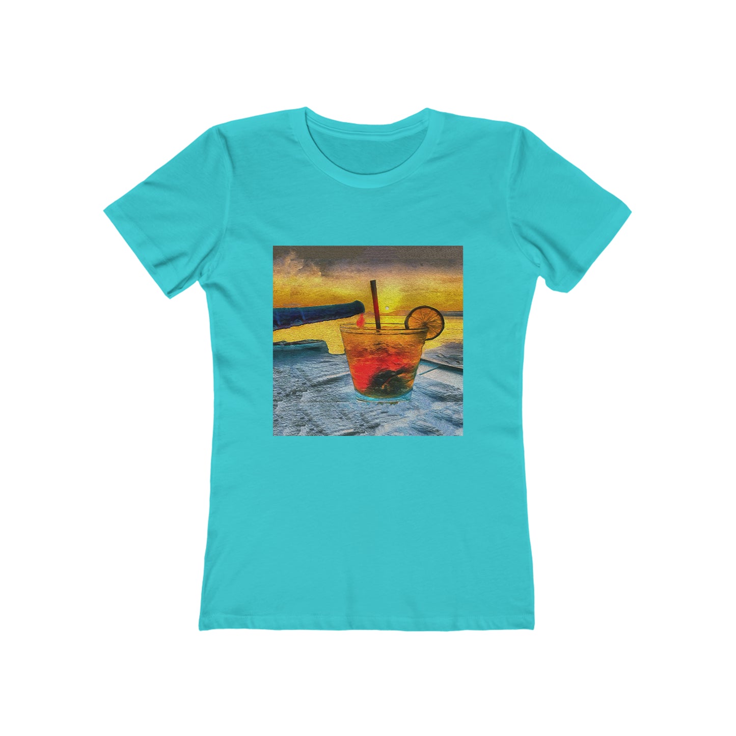 Happy Hour on Sifnos (Greece) - -  Women's Slim Fit Ringspun Cotton T-Shirt